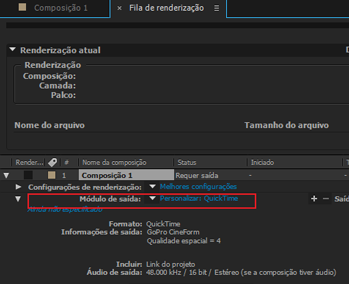 Uso do codec de GoPro CineForm no After Effects