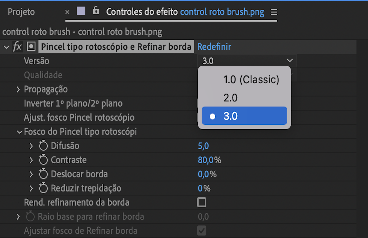 Pincel tipo rotoscópio e Refinar fosco no After Effects