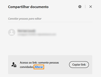 Selecionar Alterar e ajustar as configurações de link 
