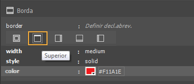 Definir cor da borda na parte superior
