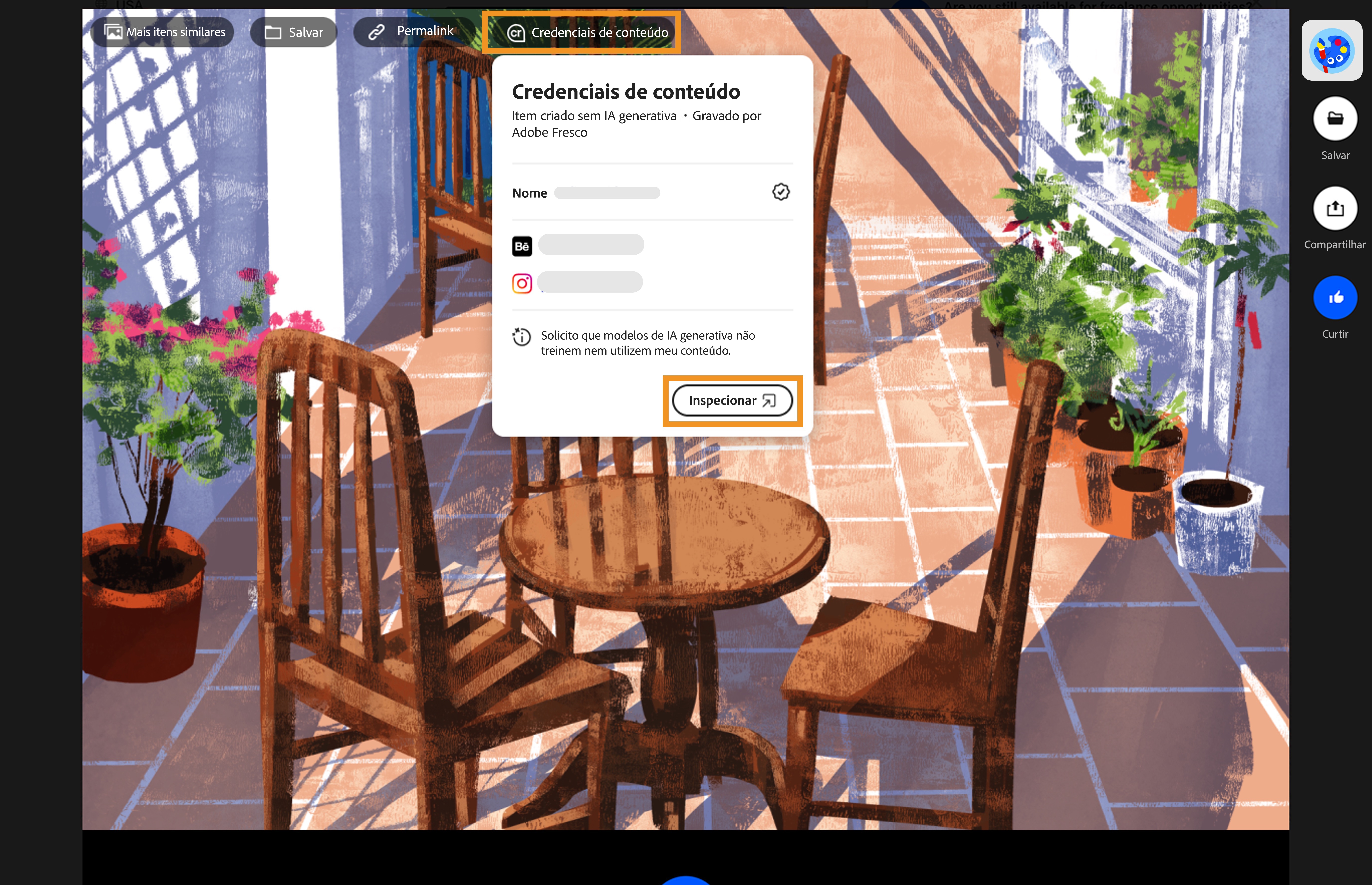 Content Credentials no Behance Content Credentials no Behance