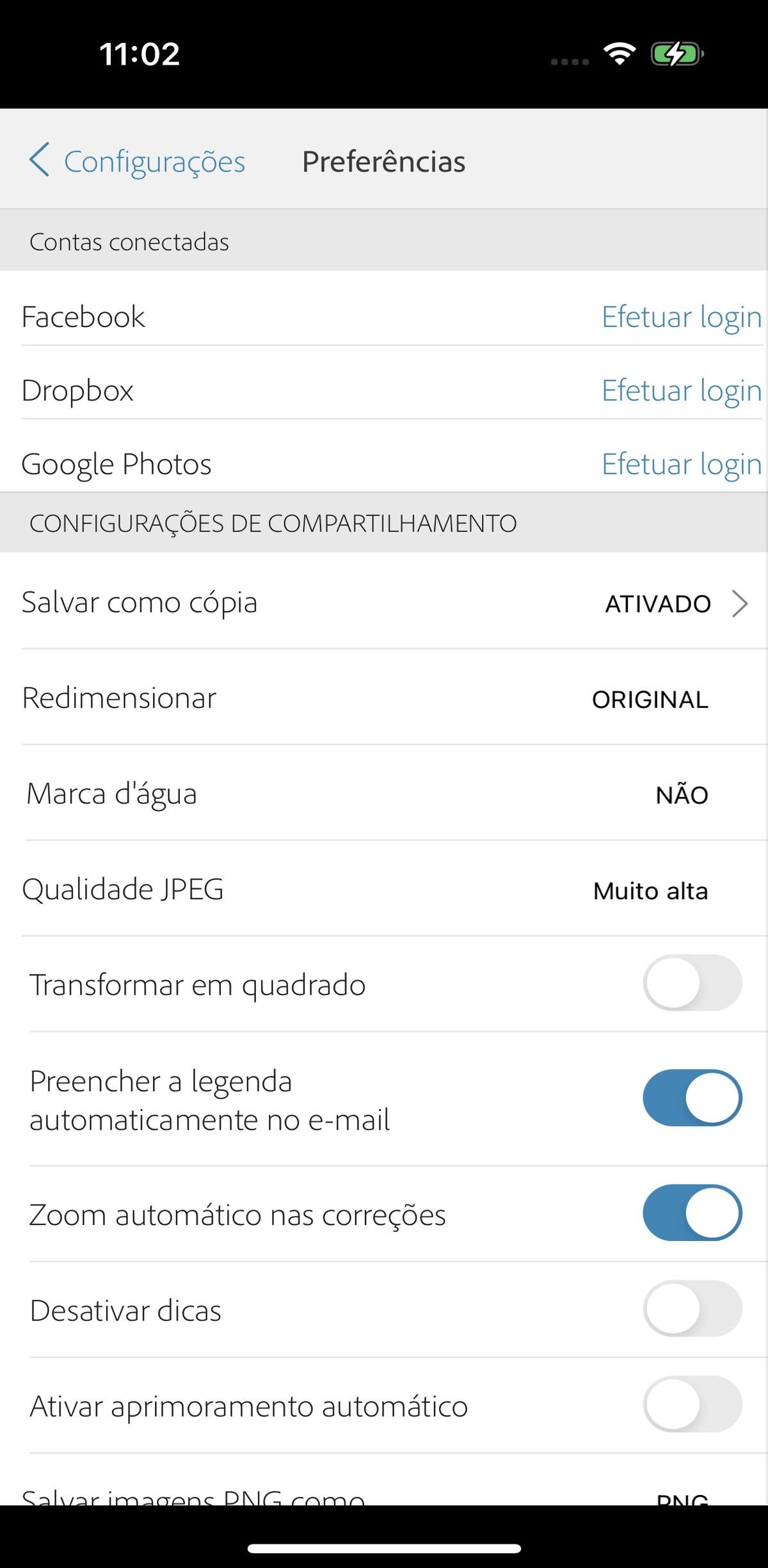 Preferências no Express