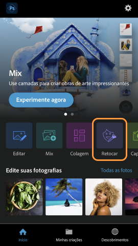 Fluxo de trabalho Retocar