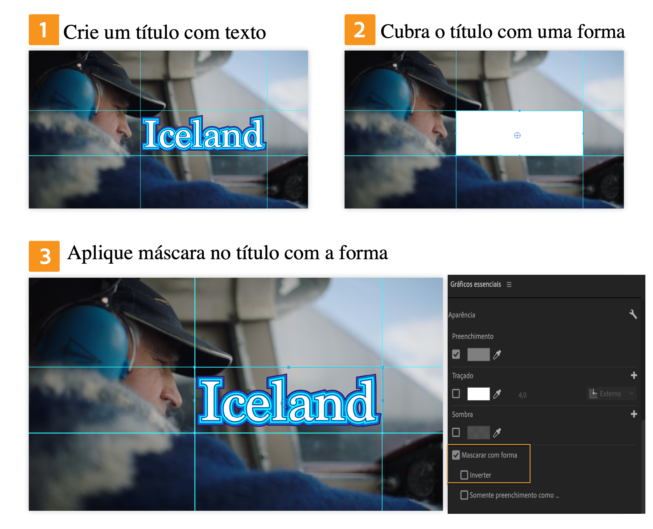 Mascarar texto com forma