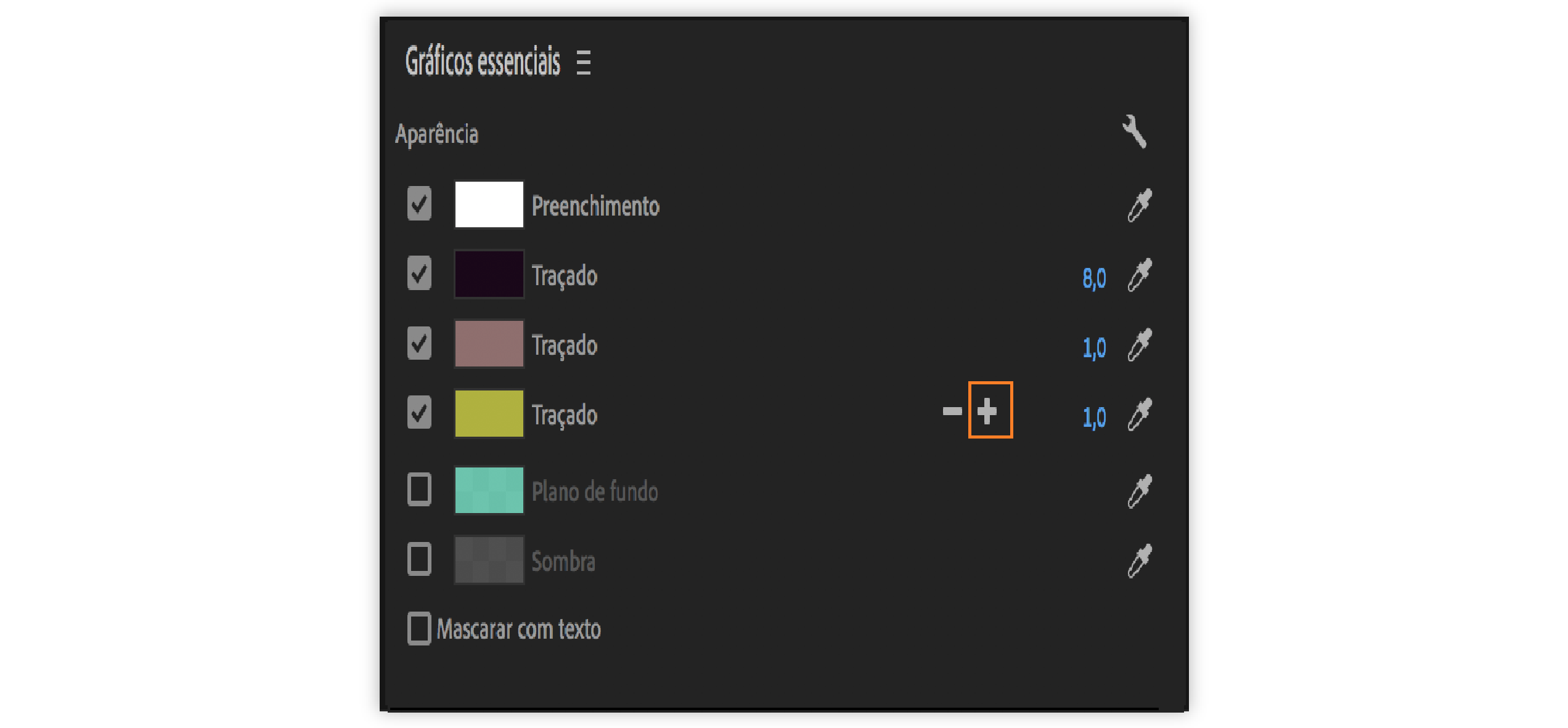 Adição de vários traçados