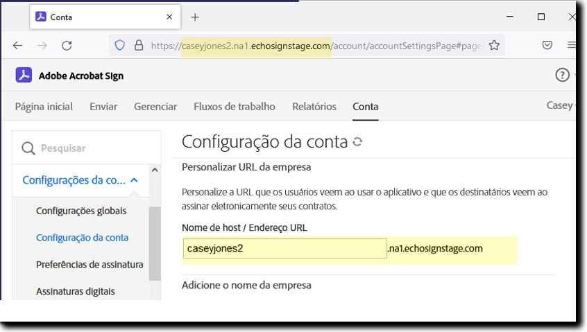 Definição das configurações de SSO da organização