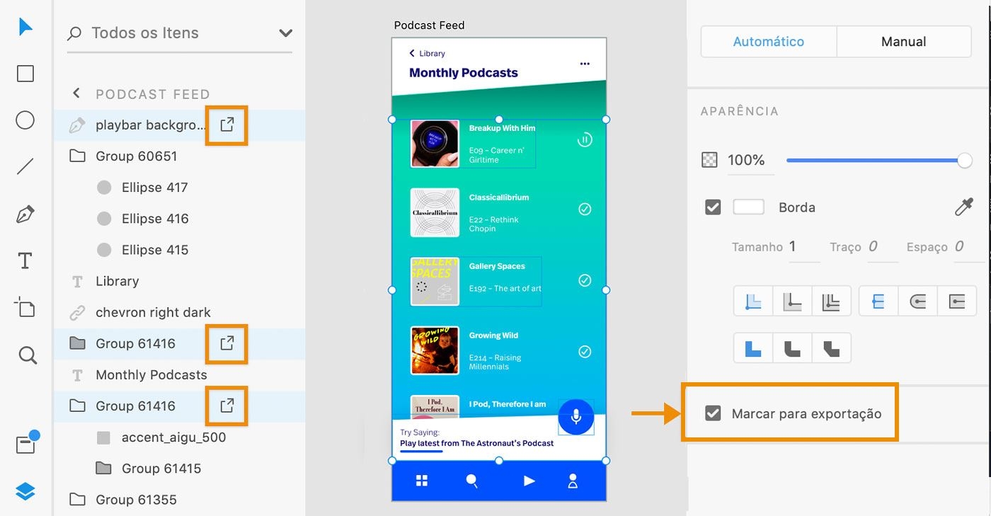 Marcar para exportação