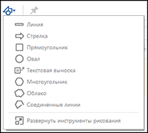 Меню «Инструменты рисования» в Acrobat