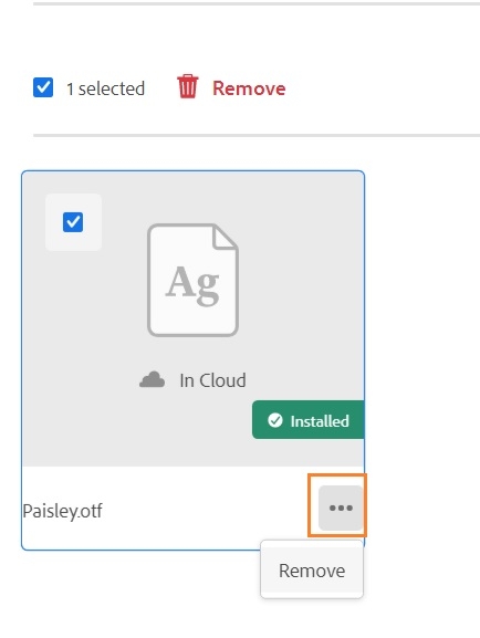 Удаление шрифтов