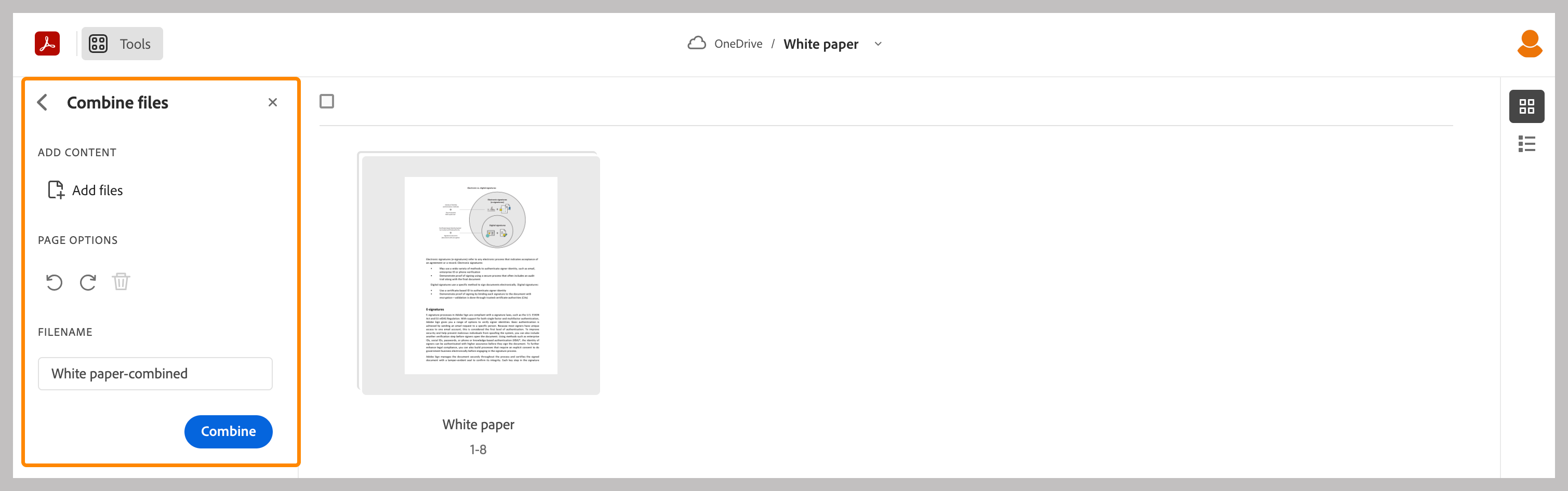 Объединение файлов из Document Cloud