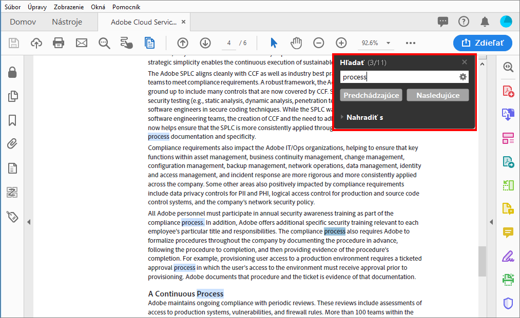 Navigácia zvýraznenými zhodami