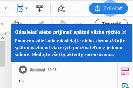 Tipy pre aplikáciu Acrobat na zdieľanie na recenziu