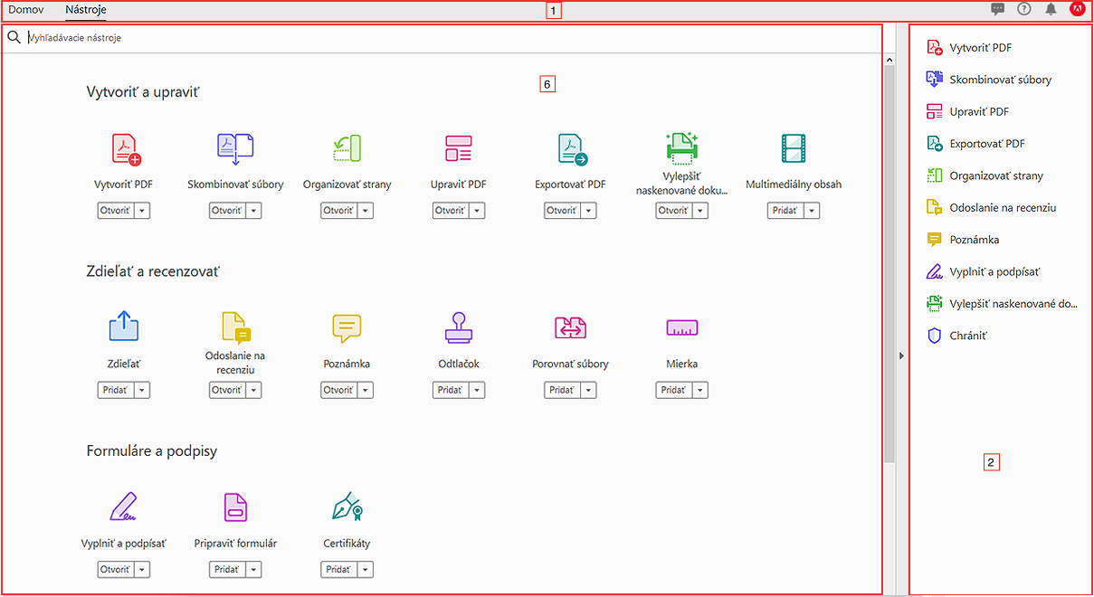 Nové kontajnery VoiceOver v Centre nástrojov