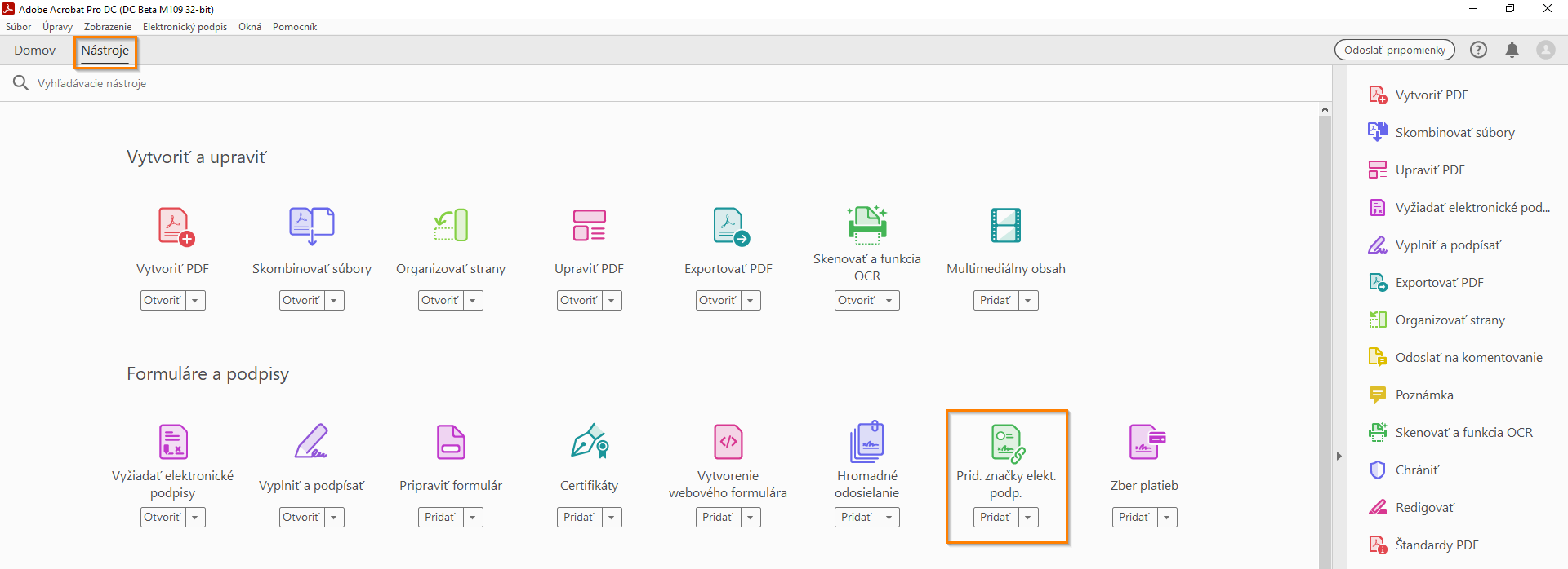 Prid. značky elekt. podp.