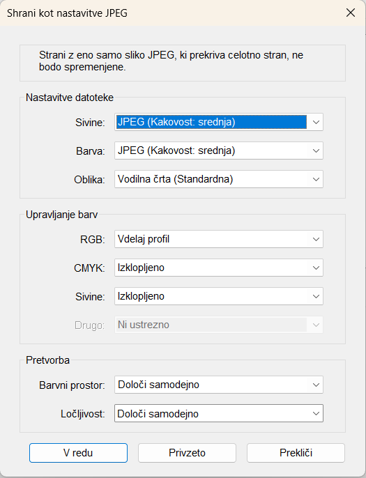 nastavitve-izvoz-slike nastavitve za izvoz slike