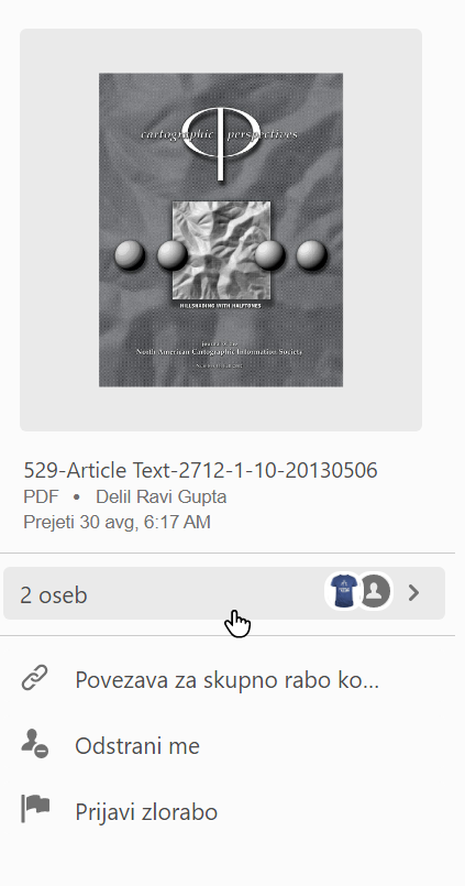 Dejanja za prejete datoteke za ogled