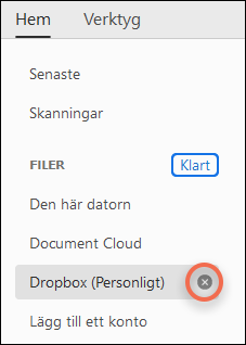 Alternativen Kryssa och Klar för att ta bort konto Alternativen Kryssa och Klar för att ta bort konto