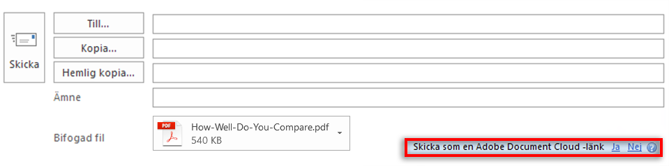 Adobe Document Cloud för Outlook, Acrobat
