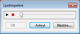 Dialogrutan Ljudinspelare