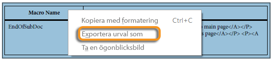 Exportera markering Exportera markering i Acrobat
