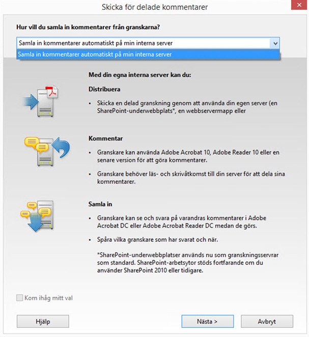 Samla in kommentarer på en intern server Samla in kommentarer på en intern server