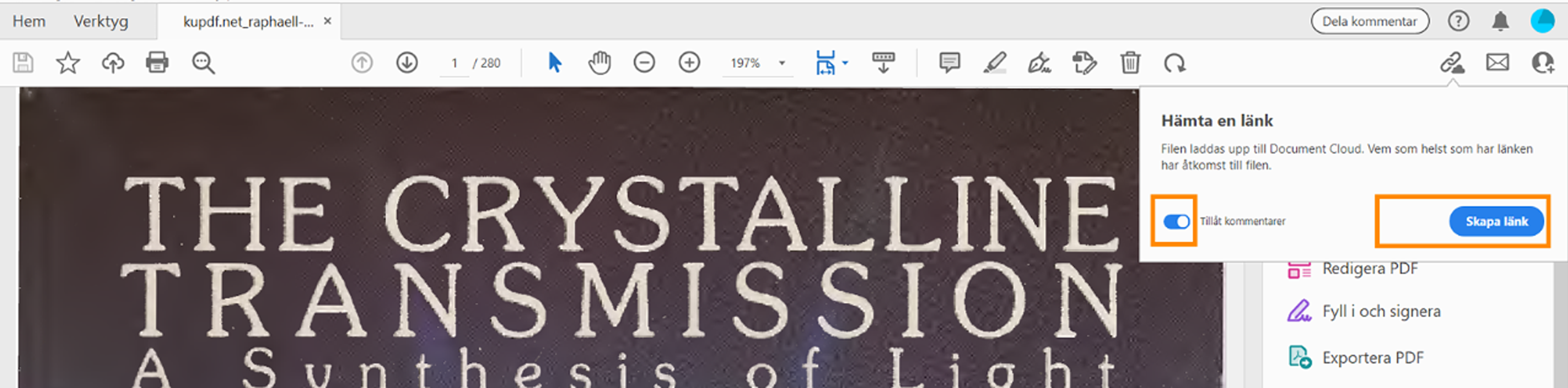 Kopiera länk och dela