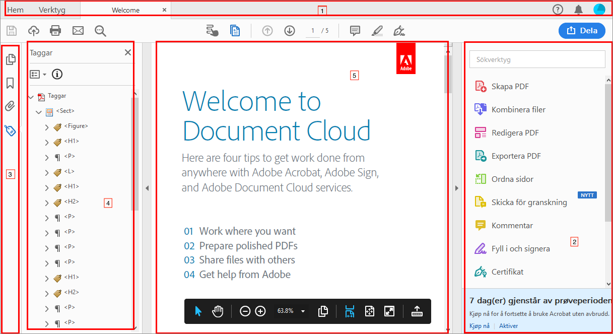Nya VoiceOver-behållare i dokumentvyn