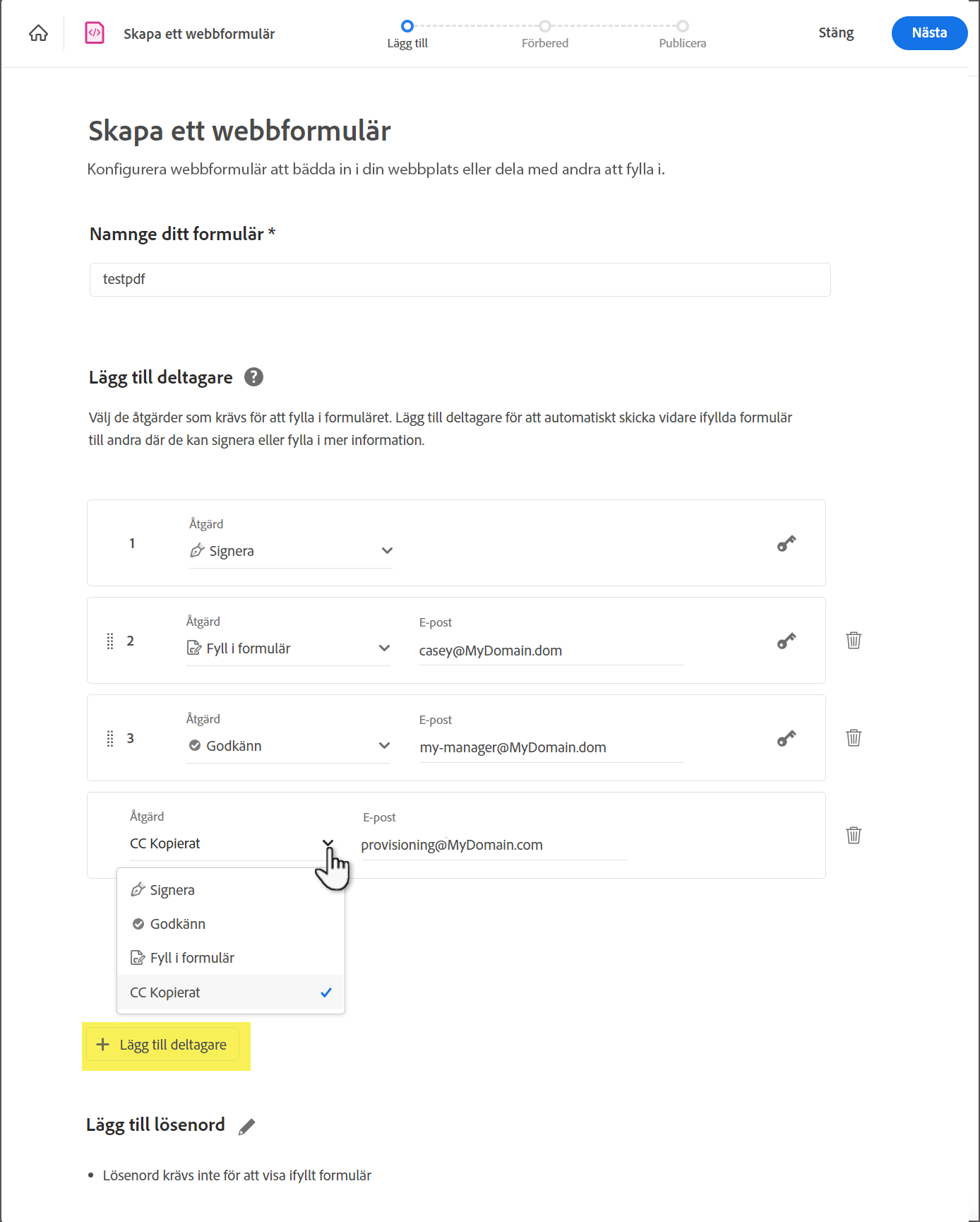 Lägg till deltagare
