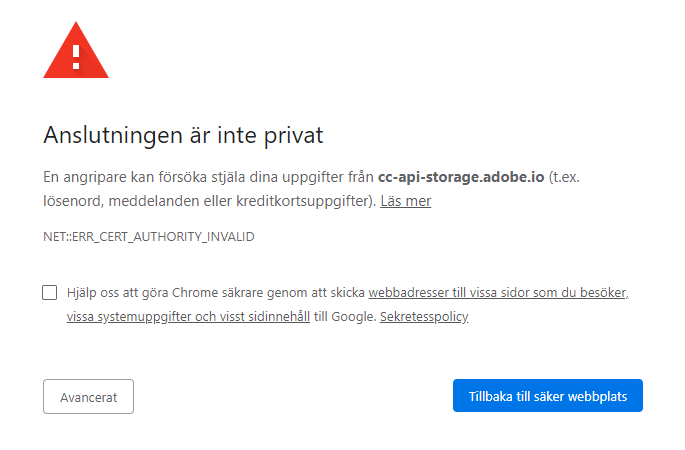 Anslutningen är Inte Säker Chrome