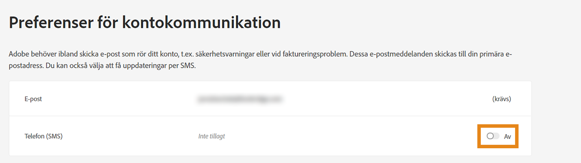 Markera kryssrutan Meddelanden till mobil enhet