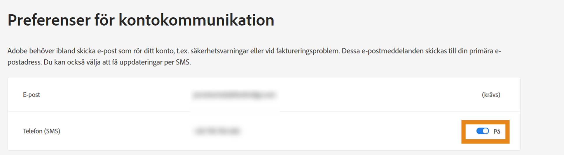 Avmarkera kryssrutan Meddelanden till mobil enhet