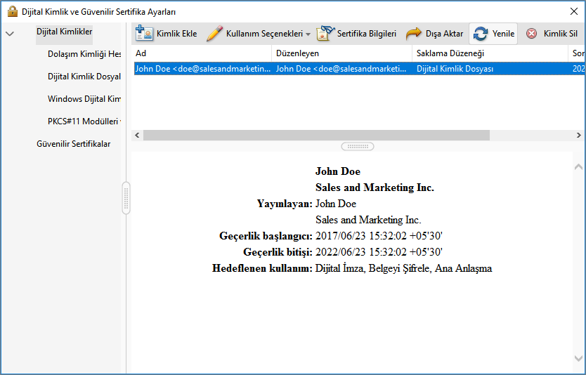acrobat ta dijital kimlikleri yonetin