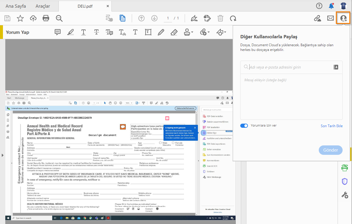 Görüntülemeleri veya yorum eklemeleri için kişileri davet edin