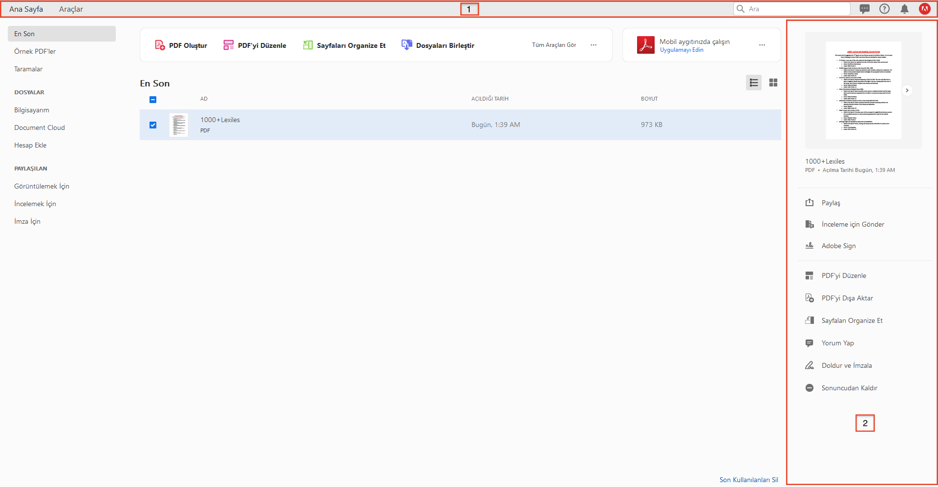Ana Sayfa görünümündeki yeni VoiceOver kapsayıcıları