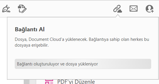 Dosya yükleme ve paylaşma işleminin ilerleme durumu