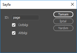 Sayfa iletişim kutusu