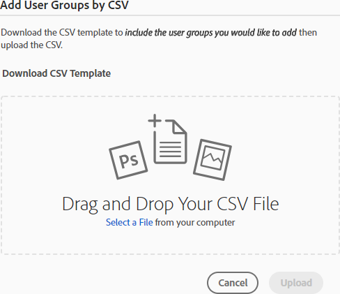 Kullanıcı gruplarını CSV ile ekle