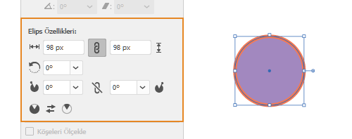Canlı şekil özellikleri | Elips