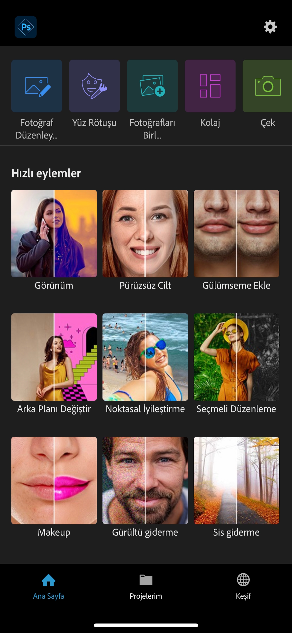 Photoshop Express te al ma Alan Temelleri