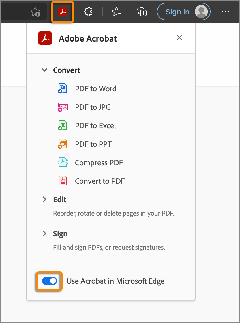 启用或禁用 Acrobat 查看器