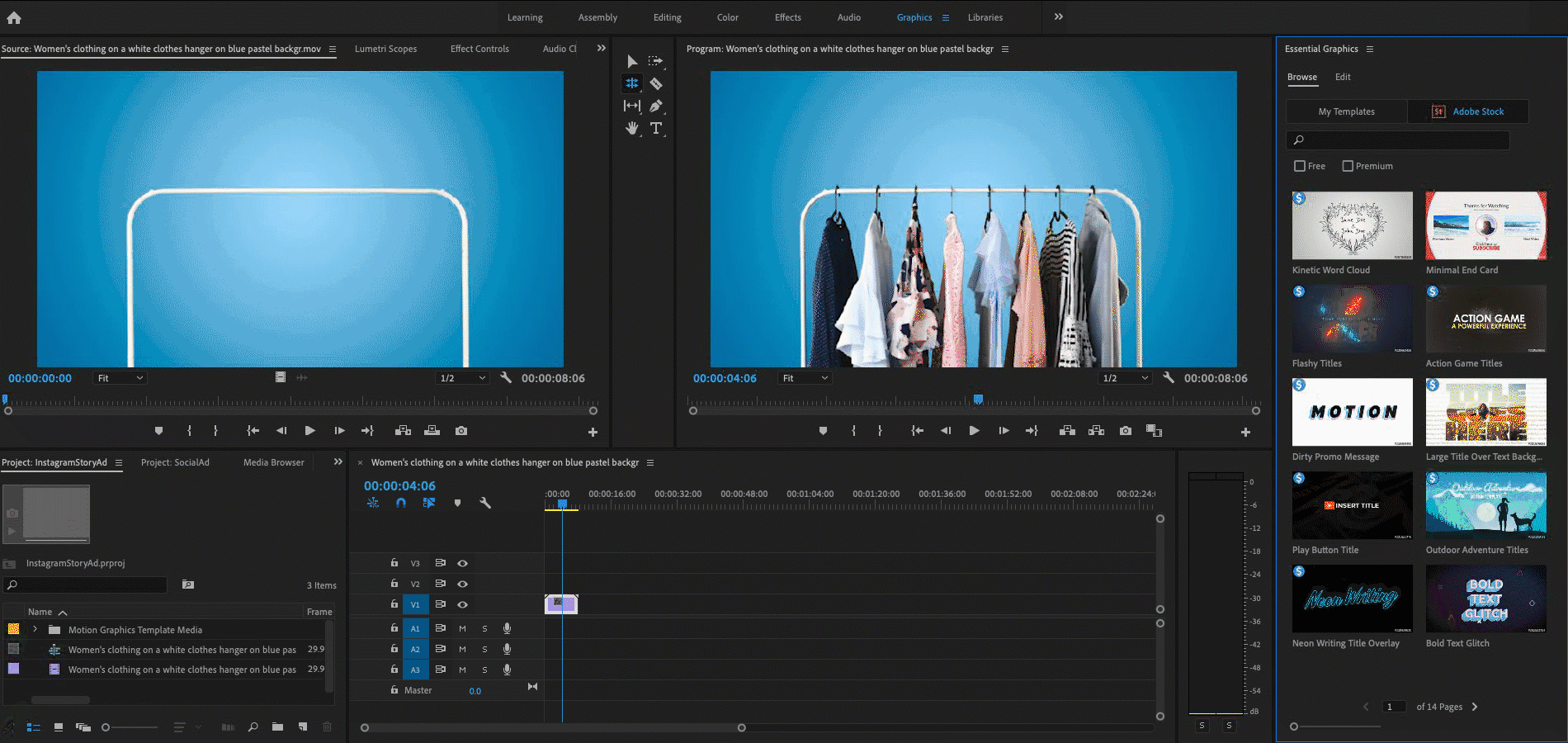 在 Premiere Pro 中集成 Adobe Stock 动态图形模板 在 Premiere Pro 中集成 Adobe Stock 动态图形模板