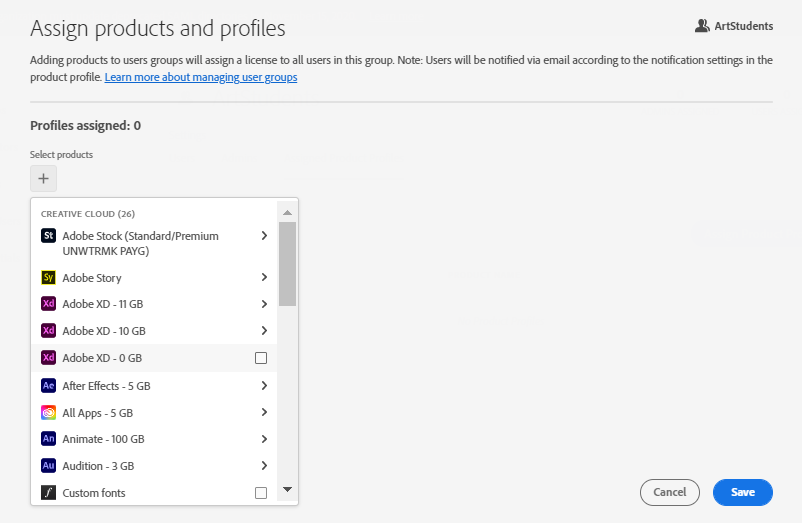 指派產品和描述檔