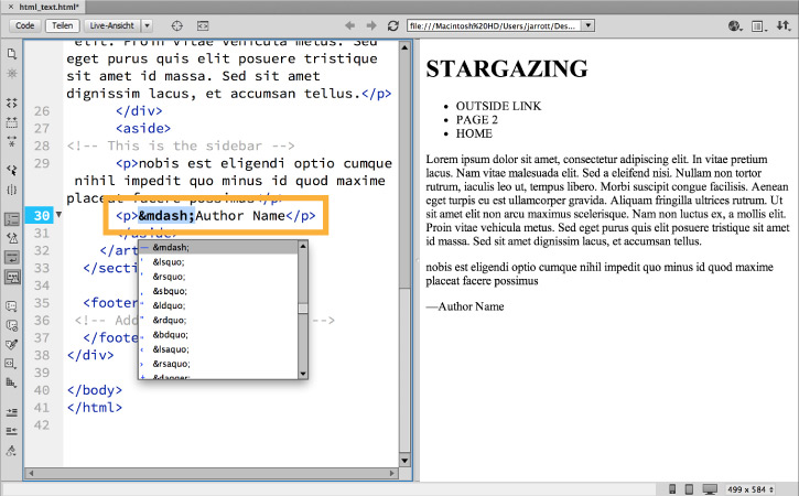 Mit Text in HTML arbeiten | Adobe Dreamweaver CC tutorials