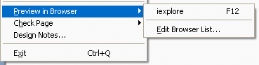 A dynamic menu example in Dreamweaver