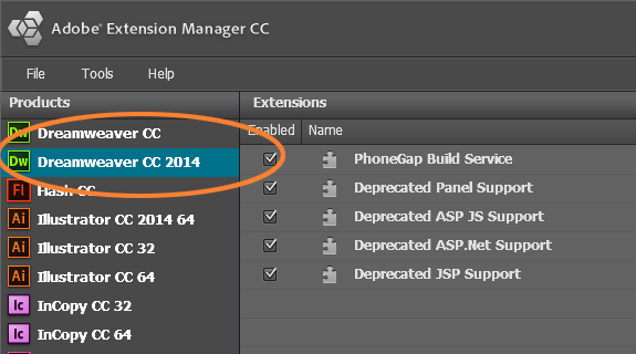 adobe extension manager cc