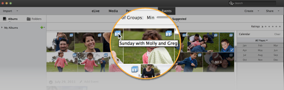 Events associated with a media file