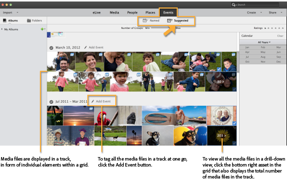 Create events based on auto-suggestions
