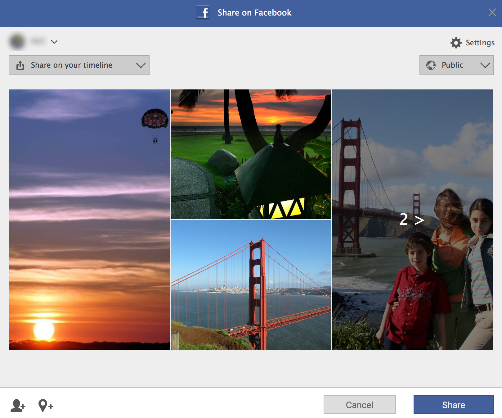 Enhanced sharing on Facebook