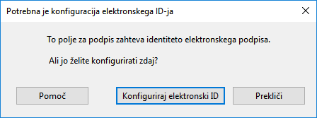 Poziv h konfiguraciji elektronskega ID-ja