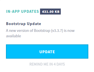 Notification for Bootstrap v3.3.7 update (in manual mode)